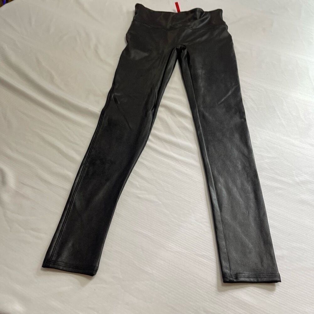 Spanx Black Faux Leather Leggings Size S/P Small